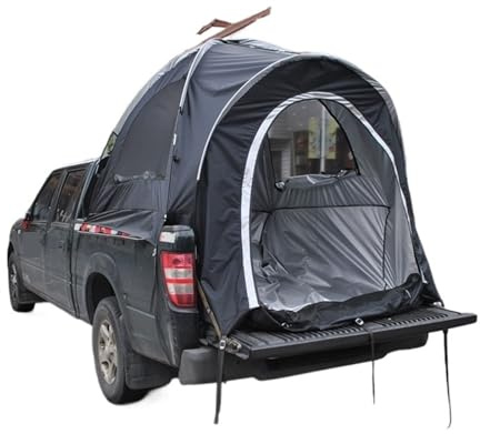 Pickup lastbilstält vattentätt tält utomhus camping 210D Oxford silverbelagd UV 210 cm hög (svart)