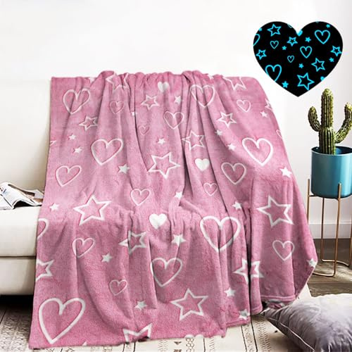 BNREDA Couverture Douillette pour Enfants, Couverture Lumineuse en Flanelle Polaire, Jeté de canapé Douce et Chaude, Cadeaux d'anniversaire de Vacances pour garçons Filles (R, 150x200cm)