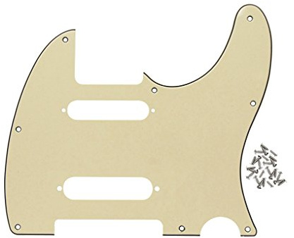 FLEOR 8-Loch SS Gitarren Pickguard Front Scratch Plate mit Befestigungsschrauben für Standard TL Nashville Style, 3-lagige Creme