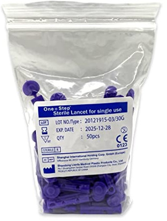 50 x 30g Sterile Lancets for Single Use - One Step