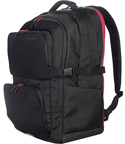 Tucano - Sfido zaino Gaming multitasking per PC laptop da 18.4, imbottito con Porta USB e Rain Cover, Nero