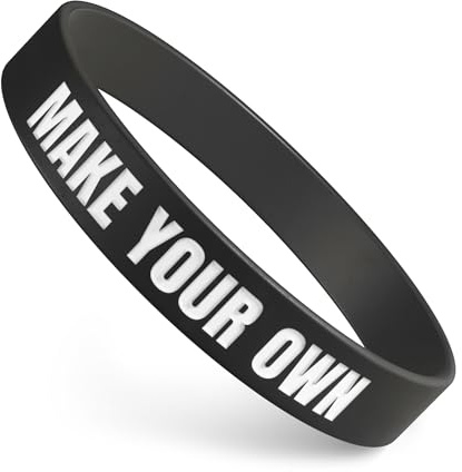 Custom Wristbands For Events, Fundraisers & Businesses | Add Text, Icons, & Logos | Bulk Rubber Bracelets | Classic 1/2” | 100% Silicone