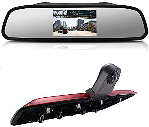 Kalakus HD Dritte Dach Bremsleuchte Rückfahrkamera Dachkamera Einparkhilfe+ 4,3 Zoll LCD Rückspiegel Transporter für dritte 3 ab Bremslicht Van Brake Light