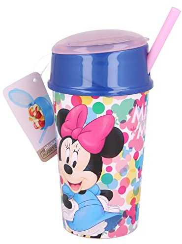 Stor Bicchiere per Bambini con Scomparto Superiore per Alimenti da 400 ml di Minnie Mouse