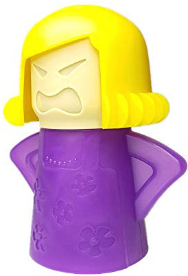 Aivwis Limpiador de microondas Angry Mom, limpiador a vapor de microondas Mad Mama con solo añadir vinagre y agua, limpia fácilmente el crudo en minutos (morado)