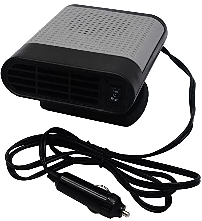 TOTMOX Calentador de ventilador de coche de 12 V 150 W, 2 en 1 portátil de cerámica calentador de enfriamiento seco ventilador descongelador de parabrisas negro