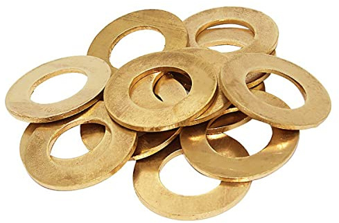 MACHSWON 10 piezas arandelas planas de latón juntas planas M10 ID 20mm OD 1.5mm grueso anillos de cobre redondos junta arandela retenedor de metal anillo tornillo tornillo accesorios de hardware