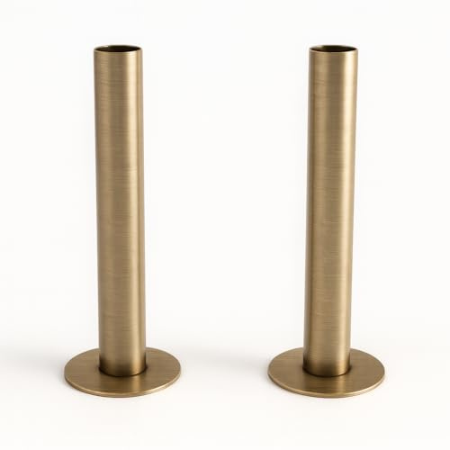 UK Radiators Polished Brass Radiator Pipe Sleeve - Polished Finish - 130mm Pipe Sleeves - Perfect Addition to Any Interior Design