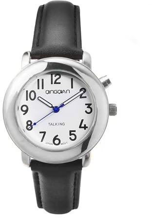 QINGQIAN Reloj parlante de voz en inglés para ciegos, discapacitados visuales o ancianos, hebilla de succión magnética, tamaño de ropa de mujer, 100%, 100%