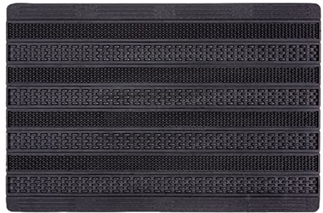 Rutschfeste Gummifußmatte innen & außen - Schwarz 40 x 60 cm (Rechteckig) | Langlebige Eingangsmatte Gummi Sauberlaufmatte strapazierfähig Türmatte für den Außenbereich pflegeleichte Schmutzfangmatte
