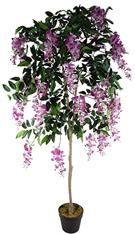 Leaf Design UK - Árbol de glicina Artificial Realista, Rosa, 150 cm