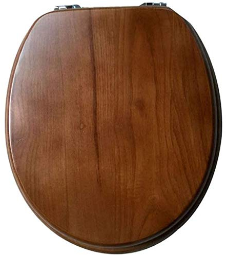 Sedile del water Coperchio del water in legno massello - con cerniera regolabile Coperchio del sedile del water fisso superiore a sgancio rapido Coperchio del bagno ispessito, WC di forma universale
