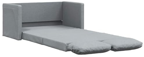 vidaXL Bodensofa mit Schlaffunktion Hellgrau 112x174x55 cm Stoff