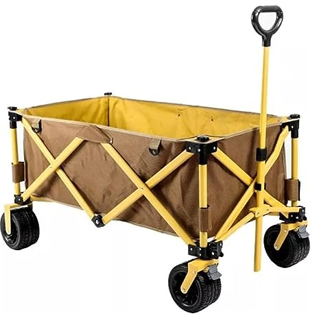 IRYZE Bollerwagen Faltbar Faltbarer Outdoor-Utility-Wagen, Faltbarer Wagen, Camping-Einkaufs-Picknick-Gepäckwagen, Berg-Flaschenzug-Zugwagen Gartenwagen