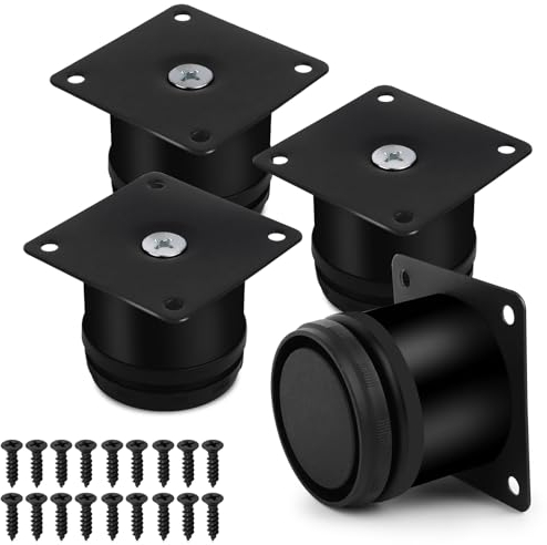 NVIYAM 4 Pezzi Piedini per Mobili Regolabili Altezza 0-15mm, Piedi Letto Universali 50mm Rotondi, Piedino Regolabile per Cucina, Tavolo, Letto con Viti