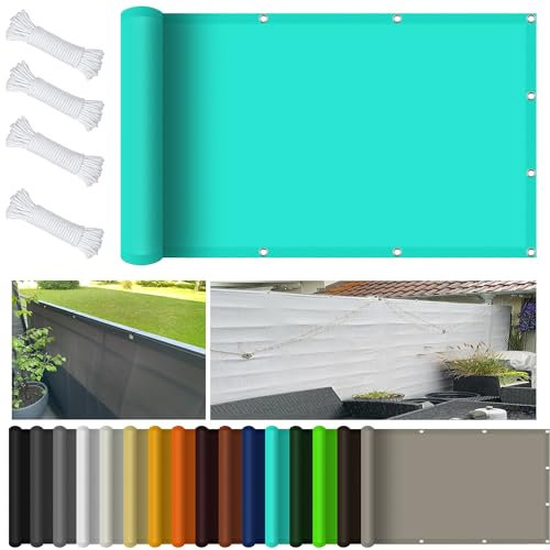 Tenda Parasole Vela Ombreggiante 1.2 x 5 m Impermeabile, Rettangolare Vela Ombreggiante Parasole con Occhielli Protección Rayos UV 98% per Giardino Esterno terrazza, Blu Cielo