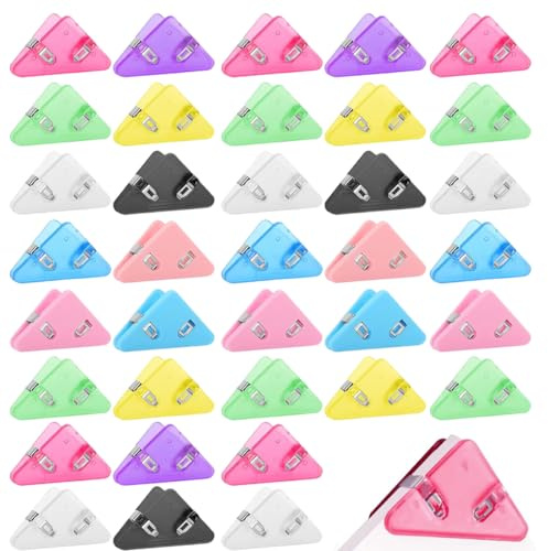 36 Stück Dreieckige Büroklammern Eckenschutz Dokumentenbuchekken Clip Neuartige Formen Büroklammern Binder Clips für Büro Schule Schreibwaren