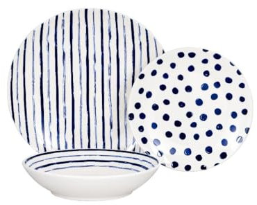 Servizio di Piatti da Tavola in Porcellana Tropico 18 Pezzi