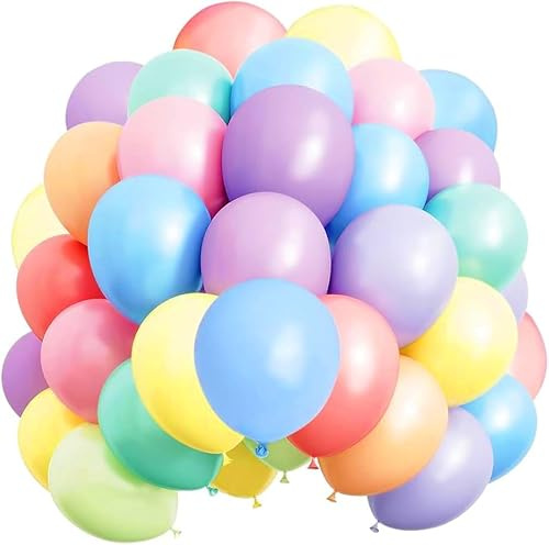 100 Pezzi Palloncini Compleanno 12 Pollici (30 cm) Palloncini Arcobaleno 100% Lattice Naturale Palloncini Colorati per feste battesimo