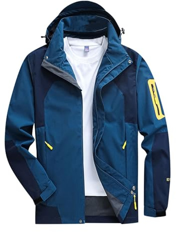 Sunnyuk Herren Regenjacke Wasserdicht Atmungsaktiv: Herren Schwarz Männe Große Größen Leicht Männer Workwear Herrenjacken Softshelljacke Camping Dünn Sport Windjacke