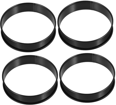 Alipis Anillos Para Muffins Ingleses Antiadherentes De Acero Inoxidable, Diámetro Interior 10 Cm, Molde Redondo Para Hornear, Resistente y Seguro, Adecuado Para Repostería y Cocina, Juego De 4 Piezas