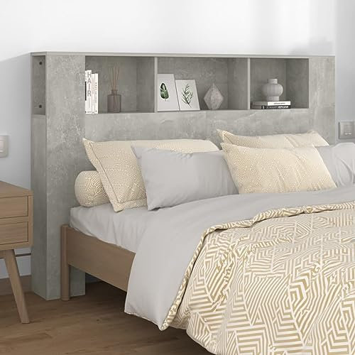 Betten & Zubehör - Kopfteile & Fußteile - Kopfteil Schrank Betongrau 160 x 18,5 x 104,5 cm