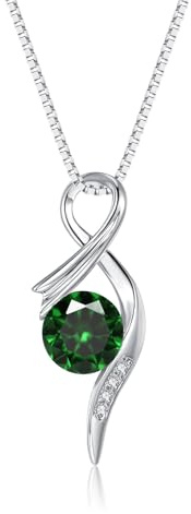 Loutade silverhalsband damer 925 med hänge, 925 sterling silver halsband med AAAAA kubisk zirkonia, 45 + 5 cm silverkedja med zirkonhänge, kärlekspresenter till dig på födelsedag, jul, Kubisk zirkon