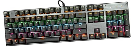 UKCOCO Tastiera Meccanica Retroilluminata Tasti Design Blu Integrato Passaggio Rapido tra Modalità Gioco e Ufficio Mappatura Ergonomica per Lunghe Digitazioni