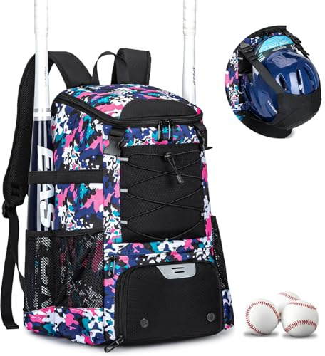 KAVIGOR Baseball Bag for Youth and Adult, Softball Backpack 40L Large Capacity, Bat Backpack with Shoes Compartment and Hidden Helmet Holder