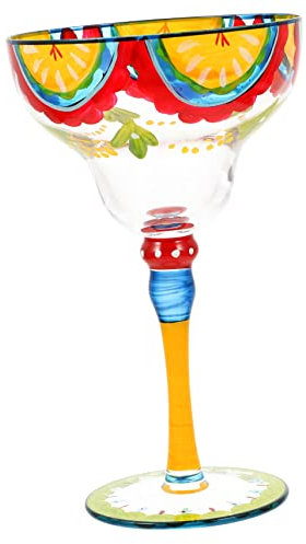PRETYZOOM Bicchiere Margarita Decorato in Vetro per Bar e Feste