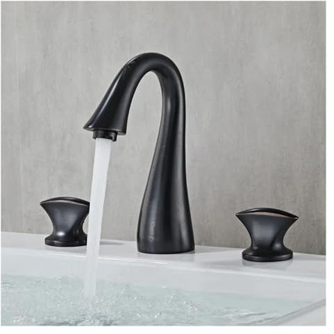 DRFGNF Spültischarmaturen Badarmatur Messing Breiter Wasserhahn Schwenkbarer Spültisch Handwaschbecken Wasserhahn Dreiloch Elektrischer Wasserhahn, Einzelhebel Monoblock Küchenmischer