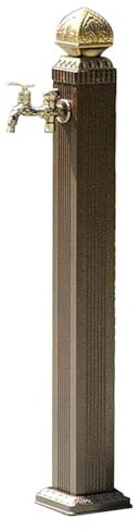 YZWZZXC Garten Wassersäule, Standbrunnen Antik, Messingarmatur, mit Wasserrohrhalterung, Kälte- und Sonnenschutz, Geprägtes Design, für Autowäsche und Bewässerung(110cm/43in)