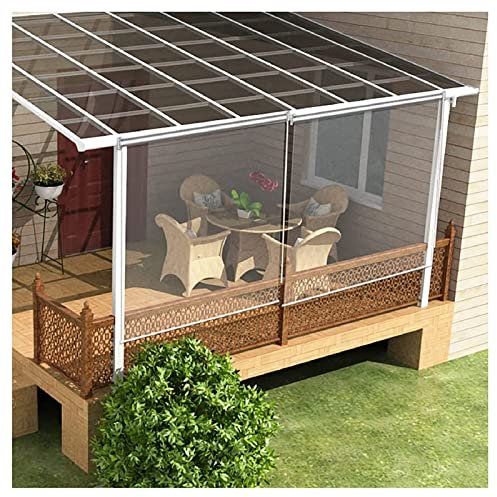 Estor enrollable de vinilo transparente impermeable de PVC para ventanas, patios, puertas, pérgolas y cenadores, cortina de baño ideal con accesorios, tamaño: personalizable