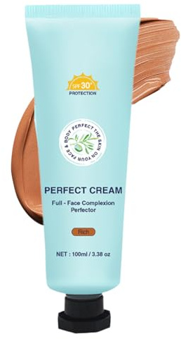 Body Coverage Perfector SPF30 | All Over Complexion Perfector | Waterproof Concealer Foundation Cream with UV Protection | Hydrating S-upreme Cream Body Makeup Tan for Legs & Face