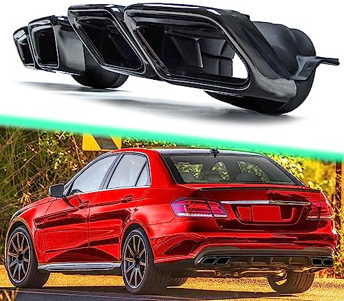 Auspuff Auspuffblenden Endrohrblende Endrohr Schwarz für Mercedes Benz E-Klasse W212 S212 E63s AMG 2013+