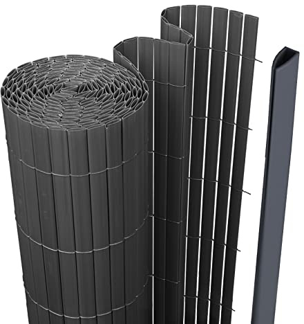 Eikuavons PVC Sichtschutzmatte, 80x600cm Standard Sichtschutz, Garten Balkon Terrasse Sichtschutzzaun mit Befestigungsclips, Balkonverkleidung Zaunblende