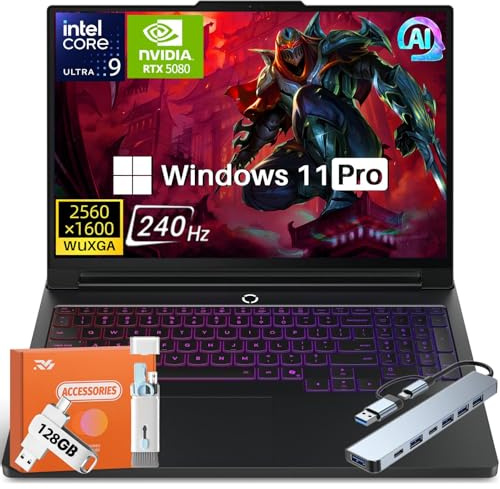 Lenovo Legion Pro 7i Gen 10 Gaming Laptop 2025 New, GeForce RTX 5080 16GB GDDR7, Intel Ultra 9 275HX (Up to 5.4GHz), 16 WQXGA OLED 240Hz 500nits, 64 GB DDR5, 2 TB SSD, Win11 Pro, w/Accessories