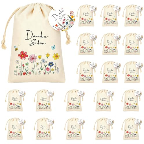 OuMaiFeng 20 Stück Abschiedsgeschenk Lehrerin,Dankeschön Geschenke Klein Geschenktaschen mit Kordelzug,Ideal für Lehrer,Kollegen,Hochzeit,Geburtstag-Dankeschön für die Schöne Zeit