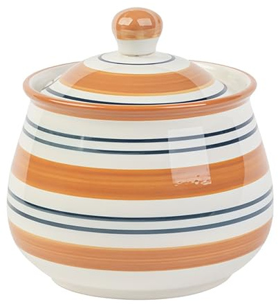 Zuccheriera grande con coperchio e cucchiaio, 330 ml, zuccheriera per bar, zuccheriera in ceramica