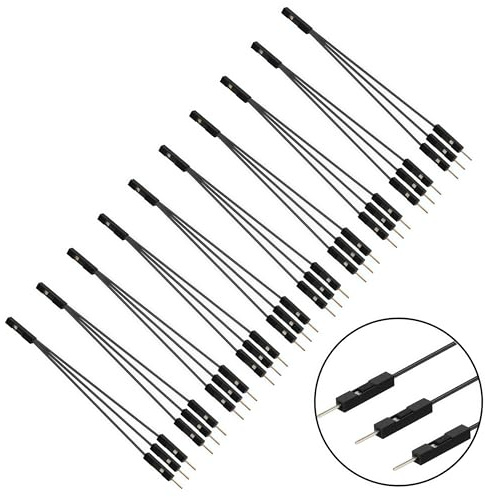 GELRHONR 10Pcs Dupont Jumper Kabel, 1 Pins Single Male auf 3P Male Jumper Wire Kabel für PC Breadboard,Leuchtdiode Computergehäuse Schalter Power Reset-Tasten (Schwarz)