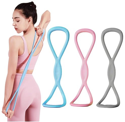Xanthelle Widerstandsbänder, 3er Set Fitnessbänder 8 Shape, Resistance Bands für Krafttraining, Trainingsband & Expander Fitness, Gummiband Sport für Arme Rücken