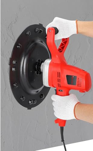 TDSYOCG Lijadora de Yeso Eléctrica 1280W Profesional, Pulidora de Hormigón y Cemento con 6 Velocidades Ajustables 40-300 RPM, Máquina de Alisado para Paredes y Techos
