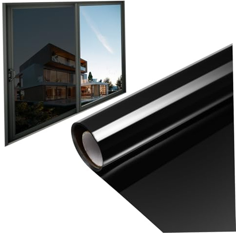 Noir Film pour Vitres Unidirectionnel Protection D'intimité, PVC | Film de Confidentialité pour Fenêtres, Film de Protection UV pour Fenêtres, Film Statique pour Fenêtre