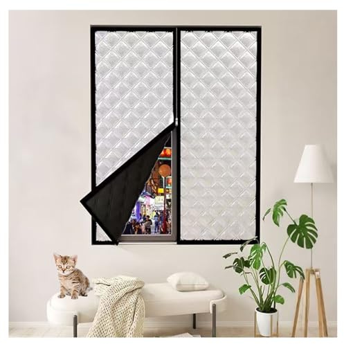 Kit d'isolation de fenêtre insonorisée, couverture thermique épaisse, film coupe-vent bloquant le froid pour toit de véranda d'hiver, occultant réutilisable argent W200cm*H210cm