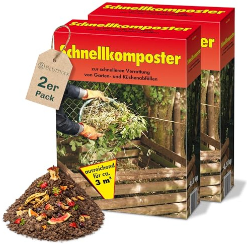 Blumixx Schnellkomposter 5 kg | Kompostbeschleuniger als Granulat | Beschleunigung des Kompostierungsprozesses | Hochwertiger Kompoststarter aus Naturstoffen | Ideal für nährstoffreiche Erde
