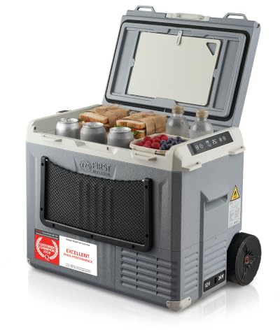 TZS First Austria - Glacière à Compresseur Électrique 40L - Classe B - Jusqu'à -20°C - Bluetooth App - 12V/24V/230V - Idéal Camping Auto