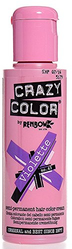 Crazy Color Semi Permanent Hair Color Cream Violette No.43 100ml , 4 Count by Crazy Color