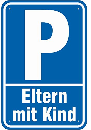 Hinweisschild 20x30 cm Parkplatz Eltern Mutter mit Kind Parken 3mm Aluminium-Verbund stabil abgerundete Kanten