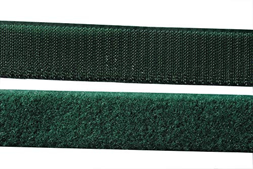 SAN Klettband dunkelgrün 50 mm breit 1 Meter Klettverschluss Hakenband und 1 Meter Flauschband