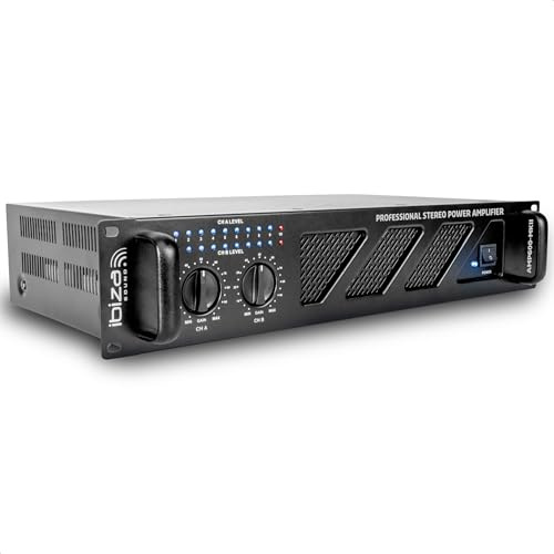 Ibiza AMP600-MKII Amplificateur Sono Professionnel 2x480W – Amplificateur de Puissance Stéréo Rackable 19” avec Entrées RCA/Jack, Sorties Speakon/Bornier et Protection Électronique